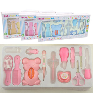 13Pcs Newborn Health care Set Kids Grooming Kit Safety Manicure Nail Clippers Comb Emery Hairbrush Thermometer Baby Care tool