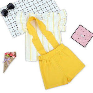 Baby Girl Clothes 2019 Hot Summer New Girls' Clothing Sets Kids Suit Clothes Toddler Cotton Stripe coat+Pants 2-5Y