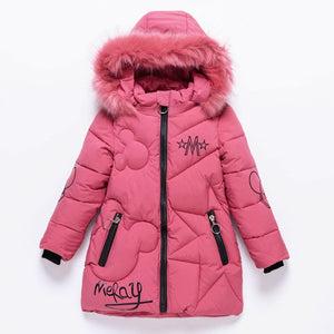 2019 Girls Down Jackets Baby Outdoor Warm Clothing Thick Coats Windproof Children's Winter Jackets Kids Cartoon Winter Outerwear
