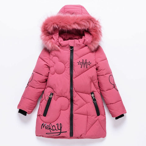 2019 Girls Down Jackets Baby Outdoor Warm Clothing Thick Coats Windproof Children's Winter Jackets Kids Cartoon Winter Outerwear