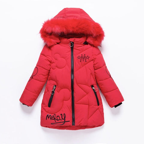 2019 Girls Down Jackets Baby Outdoor Warm Clothing Thick Coats Windproof Children's Winter Jackets Kids Cartoon Winter Outerwear