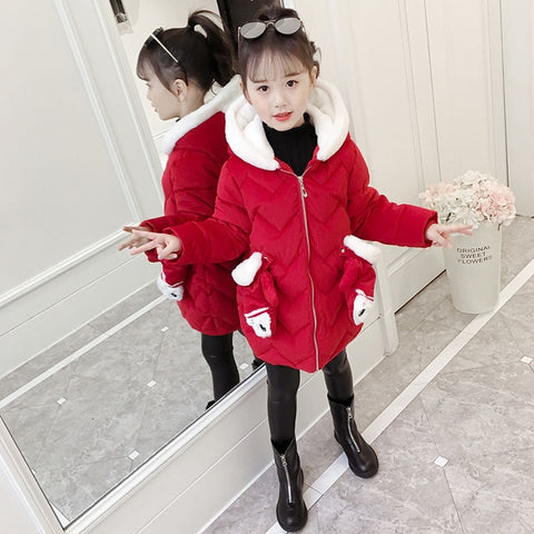 2019 Girls Down Jackets Baby Outdoor Warm Clothing Thick Coats Windproof Children's Winter Jackets Kids Cartoon Winter Outerwear