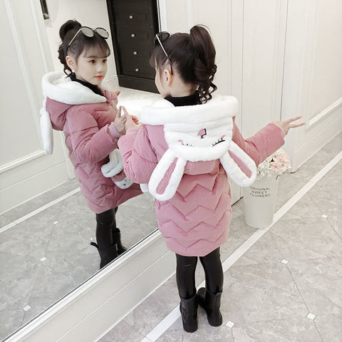 2019 Girls Down Jackets Baby Outdoor Warm Clothing Thick Coats Windproof Children's Winter Jackets Kids Cartoon Winter Outerwear