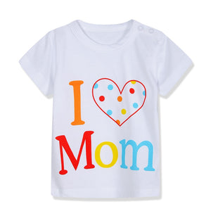 Unini-yun  Cartoon I Love Mom Children t Shirts Summer Boys Kids Short Sleeve Tees Cotton Baby Clothing Boys' t-Shirts Baby girl