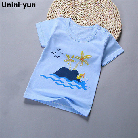 Unini-yun  Cartoon I Love Mom Children t Shirts Summer Boys Kids Short Sleeve Tees Cotton Baby Clothing Boys' t-Shirts Baby girl
