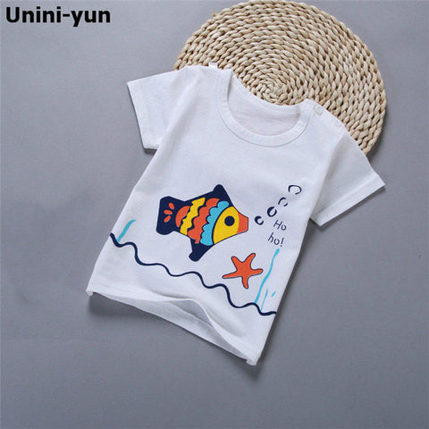 Unini-yun  Cartoon I Love Mom Children t Shirts Summer Boys Kids Short Sleeve Tees Cotton Baby Clothing Boys' t-Shirts Baby girl
