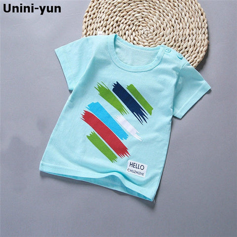 Unini-yun  Cartoon I Love Mom Children t Shirts Summer Boys Kids Short Sleeve Tees Cotton Baby Clothing Boys' t-Shirts Baby girl