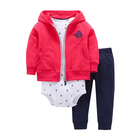 Babies Clothes Boys' and Girls' Long-sleeved Hat-jacket and Trousers Infant Clothing Baby Newborn Outfit Suit Toddler Fashion