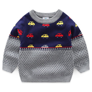 Baby Car Sweater 2019 Autumn and Winter Clothes New Boys' Children's Clothing Fashion Children's Round Neck Sweater