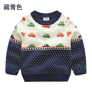 Baby Car Sweater 2019 Autumn and Winter Clothes New Boys' Children's Clothing Fashion Children's Round Neck Sweater