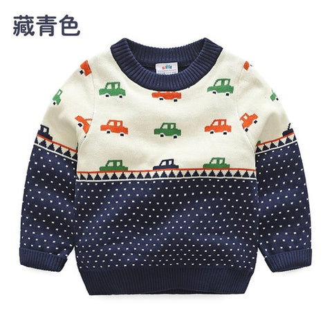 Baby Car Sweater 2019 Autumn and Winter Clothes New Boys' Children's Clothing Fashion Children's Round Neck Sweater