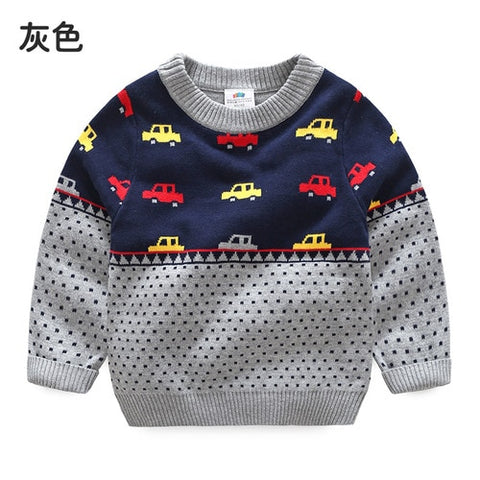 Baby Car Sweater 2019 Autumn and Winter Clothes New Boys' Children's Clothing Fashion Children's Round Neck Sweater