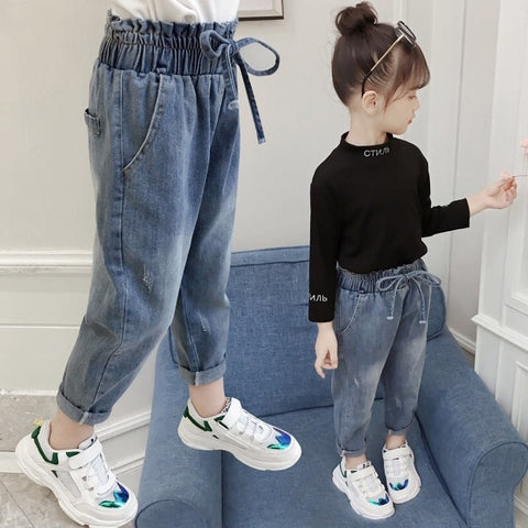 2019 Spring Autumn Kids Clothing Casual Jeans Pants, Children's Clothing Baby Girls Denim Pencil Pants Girls' Jeans 3-12 Years