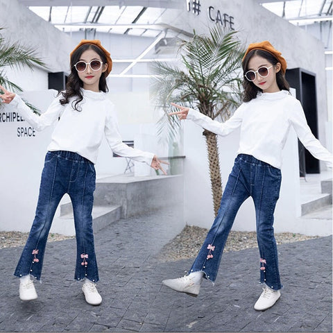 2019 Spring Autumn Kids Clothing Casual Jeans Pants, Children's Clothing Baby Girls Denim Pencil Pants Girls' Jeans 3-12 Years