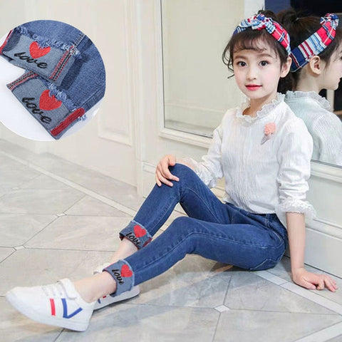 2019 Spring Autumn Kids Clothing Casual Jeans Pants, Children's Clothing Baby Girls Denim Pencil Pants Girls' Jeans 3-12 Years