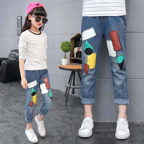 2019 Spring Autumn Kids Clothing Casual Jeans Pants, Children's Clothing Baby Girls Denim Pencil Pants Girls' Jeans 3-12 Years