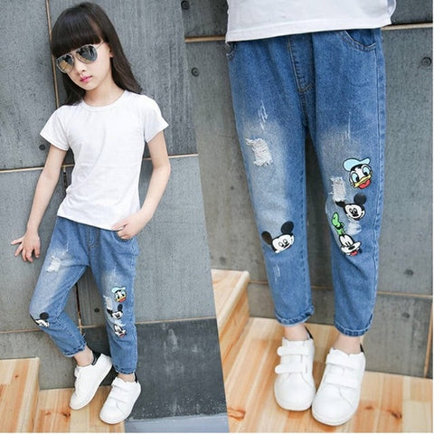 2019 Spring Autumn Kids Clothing Casual Jeans Pants, Children's Clothing Baby Girls Denim Pencil Pants Girls' Jeans 3-12 Years