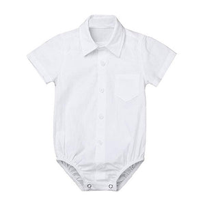 children's clothing clothes Boys clothes Newborn Baby Boys' Formal Shirts Gentleman Romper Bodysuit Wedding Party Outfits L30819