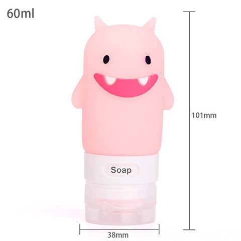 1PC 60/80/90/100ML Travel Portable Cute Silicone Bottles Shampoo Shower  Sub-bottling Tube Squeeze Empty Bottle baby care set