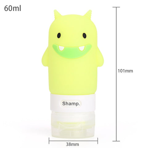 1PC 60/80/90/100ML Travel Portable Cute Silicone Bottles Shampoo Shower  Sub-bottling Tube Squeeze Empty Bottle baby care set