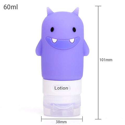 1PC 60/80/90/100ML Travel Portable Cute Silicone Bottles Shampoo Shower  Sub-bottling Tube Squeeze Empty Bottle baby care set