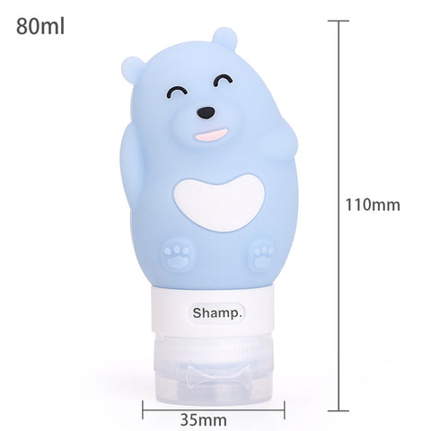 1PC 60/80/90/100ML Travel Portable Cute Silicone Bottles Shampoo Shower  Sub-bottling Tube Squeeze Empty Bottle baby care set