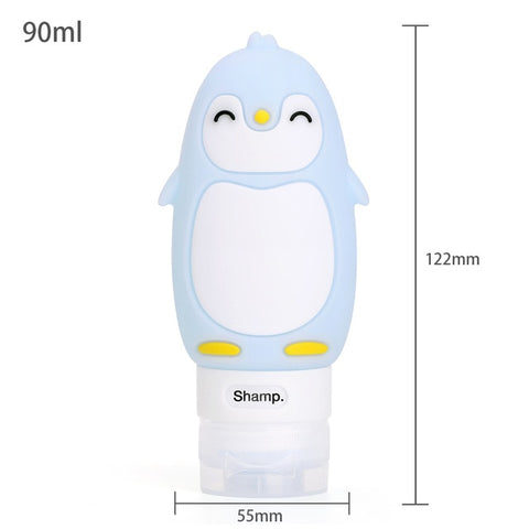 1PC 60/80/90/100ML Travel Portable Cute Silicone Bottles Shampoo Shower  Sub-bottling Tube Squeeze Empty Bottle baby care set