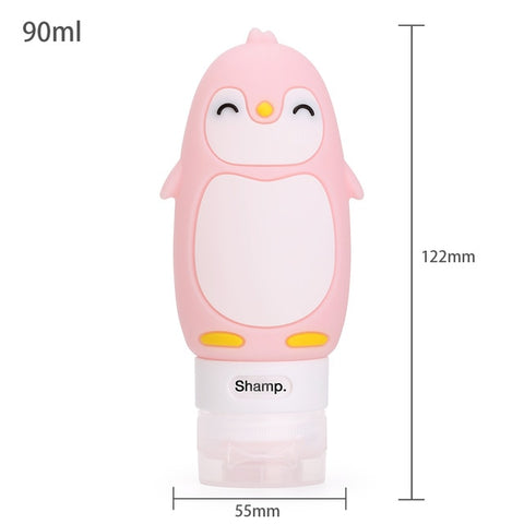 1PC 60/80/90/100ML Travel Portable Cute Silicone Bottles Shampoo Shower  Sub-bottling Tube Squeeze Empty Bottle baby care set