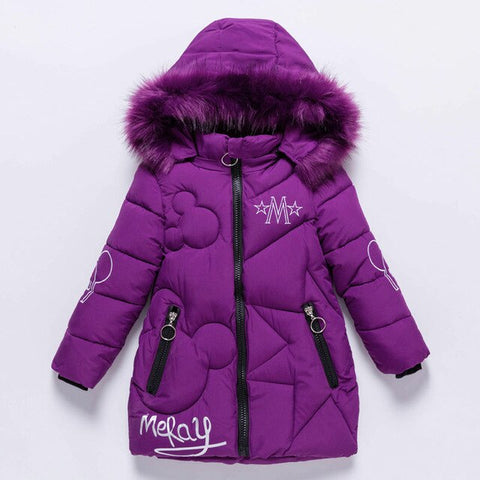 2019 Girls Down Jackets Baby Outdoor Warm Clothing Thick Coats Windproof Children's Winter Jackets Kids Cartoon Winter Outerwear