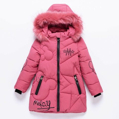 2019 Girls Down Jackets Baby Outdoor Warm Clothing Thick Coats Windproof Children's Winter Jackets Kids Cartoon Winter Outerwear