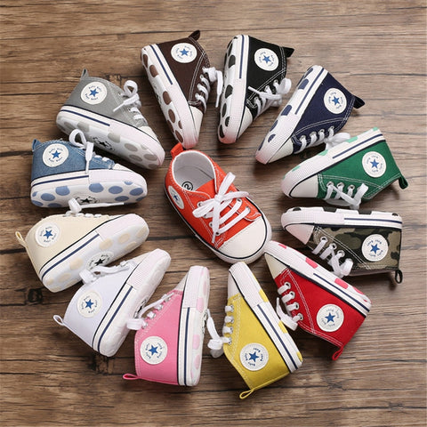 Baby Shoes Boy Girl New Colors Canvas Sneaker Cotton Comfort Breathable Newborn Infant First Walkers Toddler Crib Shoes