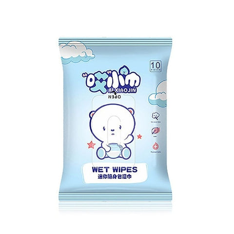 Babys Gently Sensitive Wet Wipes For Hands 10Pcs/pack Cleaning Disinfection Outdoor Portable Wipes Kids Care Wipes Travel Pack