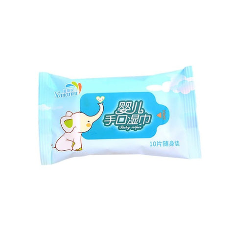 Babys Gently Sensitive Wet Wipes For Hands 10Pcs/pack Cleaning Disinfection Outdoor Portable Wipes Kids Care Wipes Travel Pack