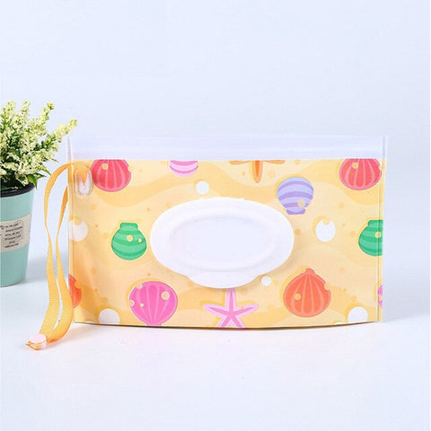 Cartoon Print Baby Wet Wipes Bag New Reusable Wet Wipes Cover Container For Wet Wipes Baby Skin Care Travel Wipes Bag 24*13CM