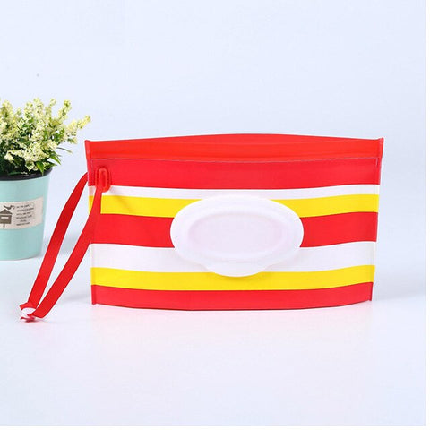 Cartoon Print Baby Wet Wipes Bag New Reusable Wet Wipes Cover Container For Wet Wipes Baby Skin Care Travel Wipes Bag 24*13CM