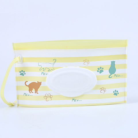 Cartoon Print Baby Wet Wipes Bag New Reusable Wet Wipes Cover Container For Wet Wipes Baby Skin Care Travel Wipes Bag 24*13CM