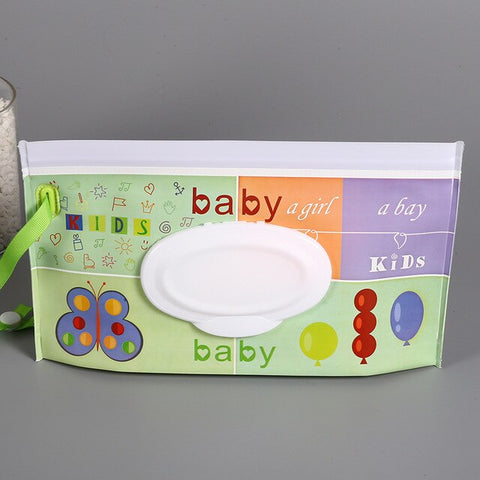 Cartoon Print Baby Wet Wipes Bag New Reusable Wet Wipes Cover Container For Wet Wipes Baby Skin Care Travel Wipes Bag 24*13CM