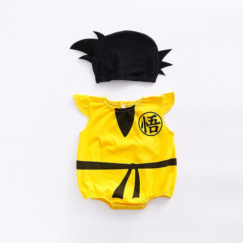 1pc romper 1pc Hat Newborn Baby Cotton rompers suits baby boys'  clothing Dragon Ball Spiderman Hero outifts Summer jumpsuits