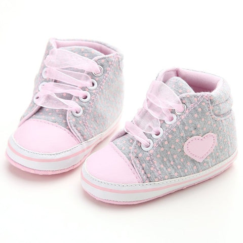 Baby Shoes I Love PaPa&MaMa Letter Printed Soft Bottom Footwear Heart-shaped 0-18M Newborn First walker